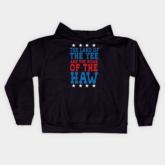 Land Of The Yee Home Of The haw Kids Hoodie by Eugenex